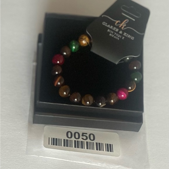 10 mm Unisex Colourful Tiger Eye Stone Beaded Bracelet - Picture 5 of 5